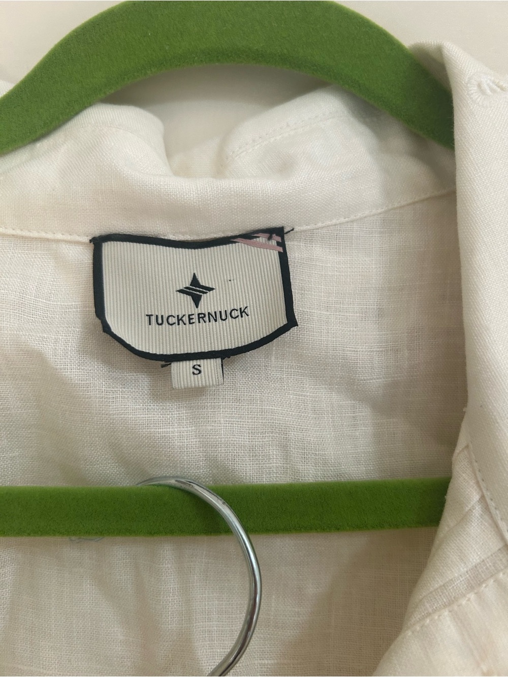 Tuckernuck White 3/4 Sleeve Crop Blouse with eyelet collar & Skirt Set Linen S - Picture 2 of 6